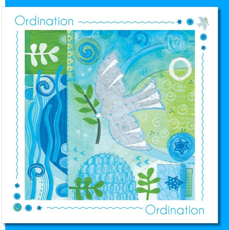 Ordination Dove & Leaf Greetings card