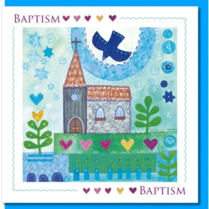 Baptism Church & Dove Greetings Card