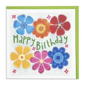 Happy Birthday Flowers Greetings Card