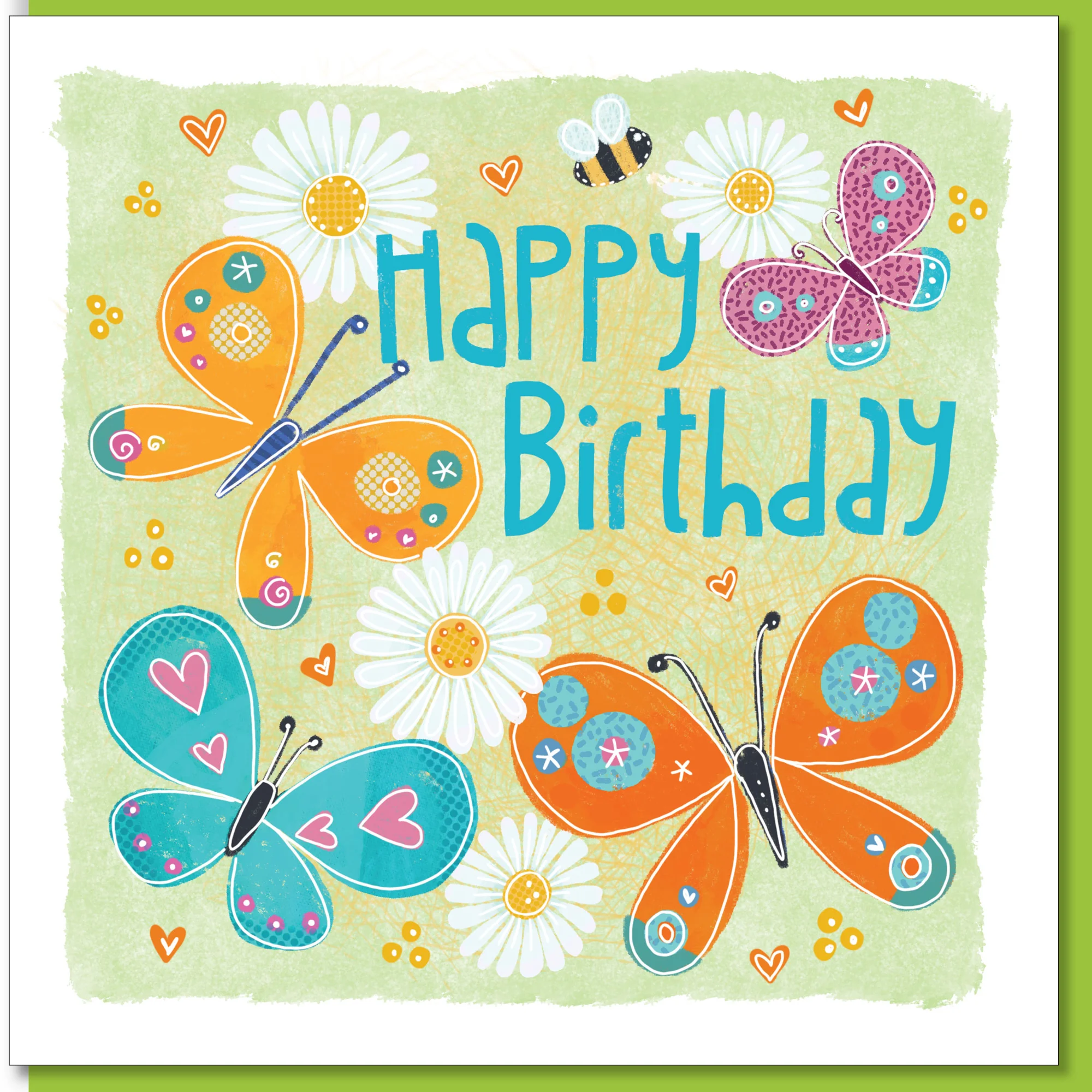 Birthday Butterflies & Bees Greetings Card
