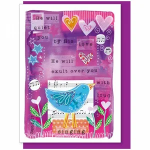 He Will Quiet You By His Love Greetings Card