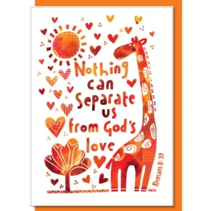 Encouragement card featuring the phrase 'Nothing can separate' from the scripture card collection, ideal for sending uplifting messages.