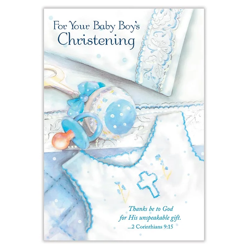 Boy Christening Greetings Card