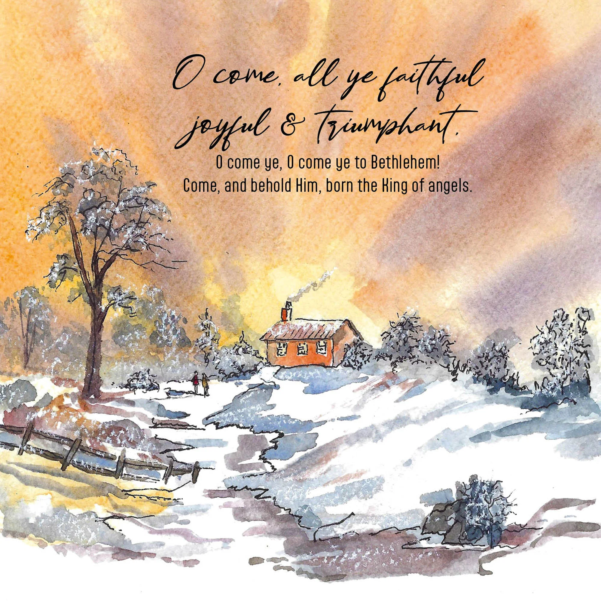 O come all ye Faithful Christian Christmas Cards