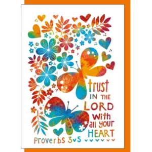 An encouragement and scripture card featuring a delicate butterfly design with the text 'Trust in the Lord' for inspirational greetings.