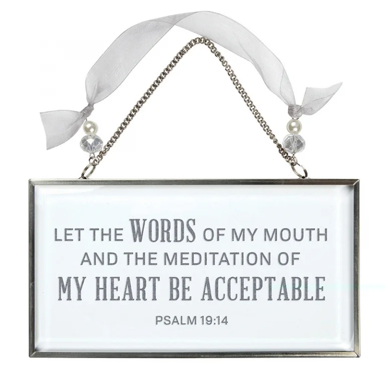 Glass Wall Art - 6.5" X 3.5" Let the Words