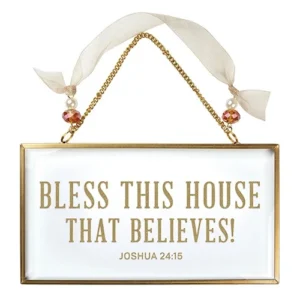 Glass Wall Art - 6.5" X 3.5" Bless This House