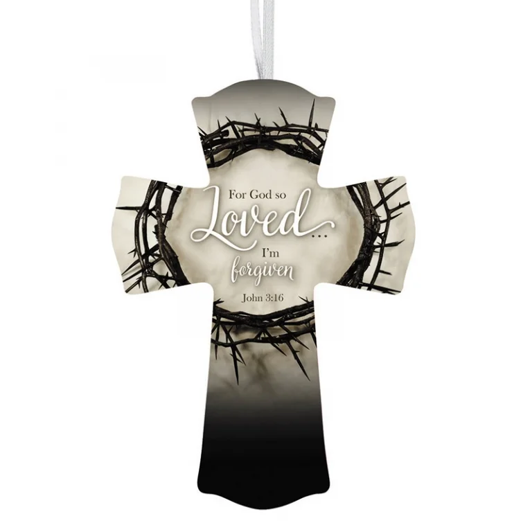 For God So Loved Wooden Hanging Cross