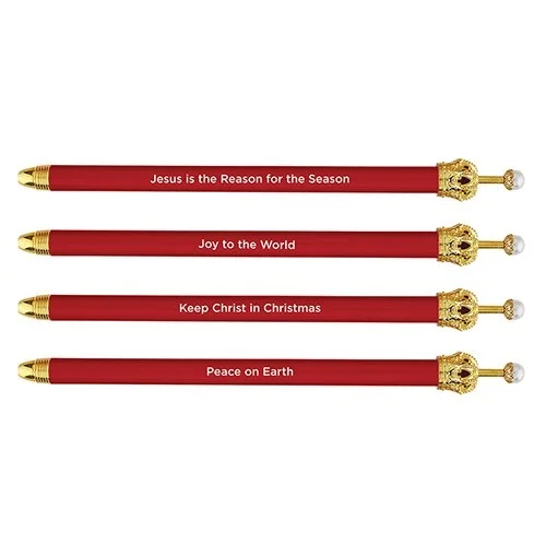 Christmas Crown Pen - Red Pack of 12