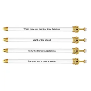 Christmas Crown Pen - White Pack of 12