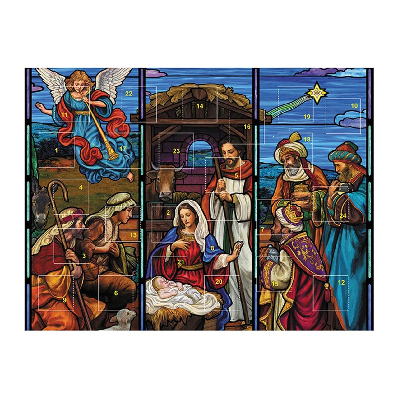 Nativity Stained Glass Advent Calendar