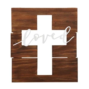Whal to Wall - Loved Wall Sign with Cut-Out Cross