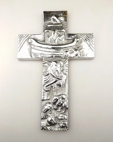 9" ALUMINIUM NOAH'S ARK WALL CROSS
