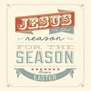 A pack of 5 high-quality Tearfund Easter cards featuring the message Jesus is the Reason, displayed as square 142mm folded stationery.
