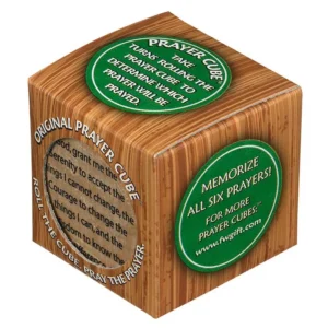 A boxed original prayer cube used as an interactive religious tool for family prayer time and group devotions.