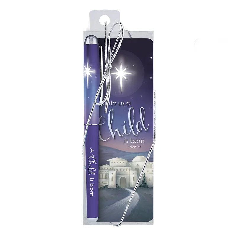 A Child is Born Gift Pen with Bookmark