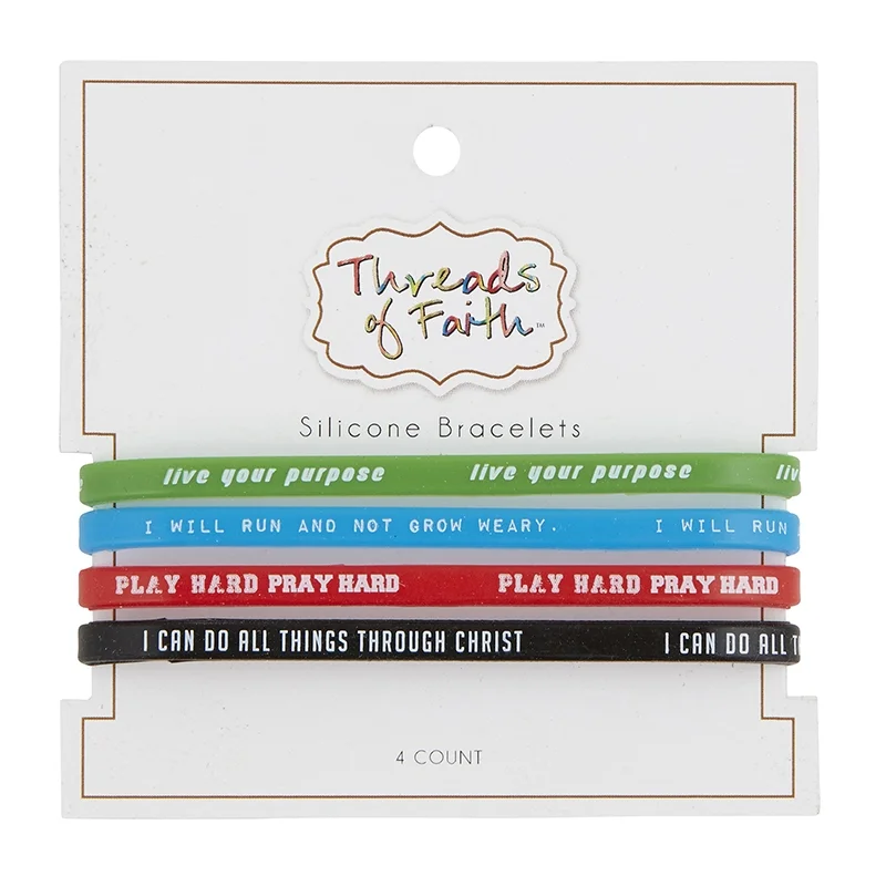 Silicone Bracelet Set - Live, Run, Play, Can Do