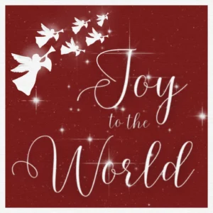A pack of 10 festive Food Bank Christmas cards featuring Joy to the World artwork, printed on high-quality FSC accredited board, including matching envelopes.