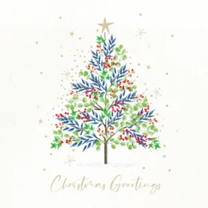 A pack of 10 high-quality FSC-accredited food bank Christmas cards with envelopes, featuring festive holiday designs for seasonal charitable donation support.