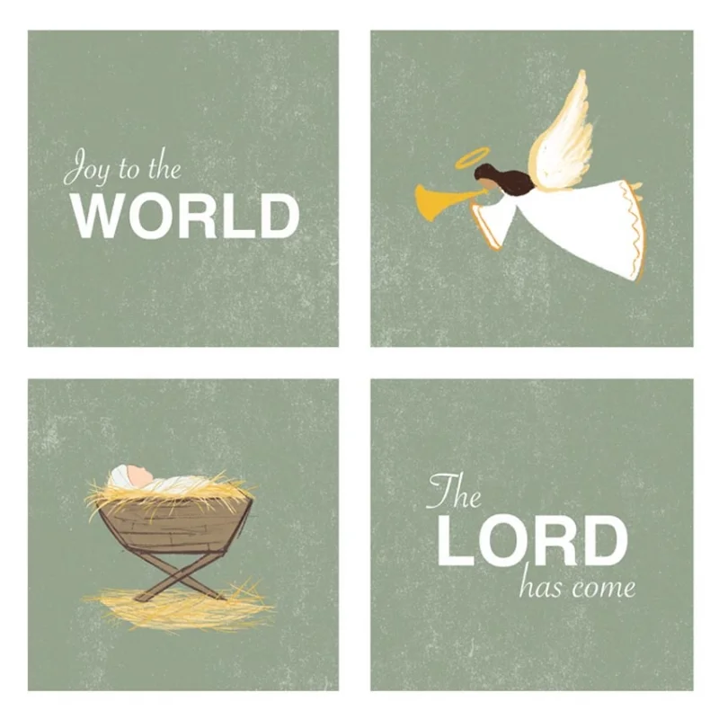 Joy to the World Angel and Crib - Pack of 10