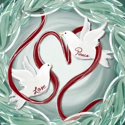 Doves Peace & Love - Pack of 10
