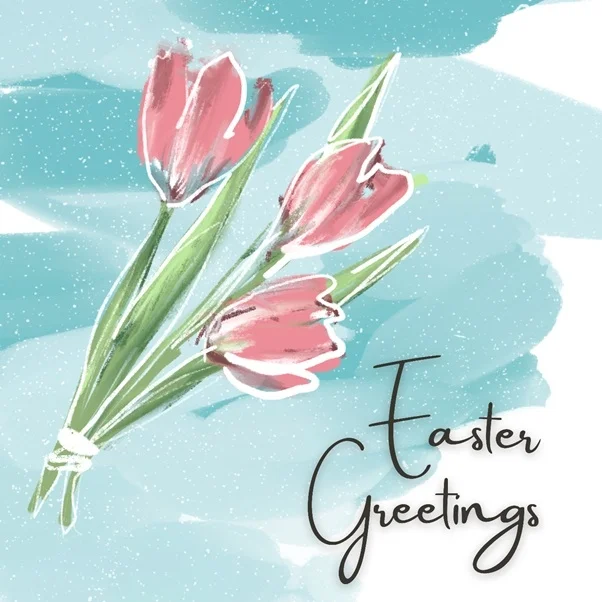 Pack of 10 - Easter Greetings Tulips