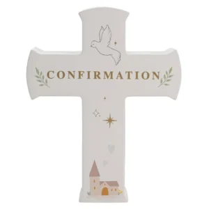 Faith & Hope Mantel Cross Plaque - Confirmation