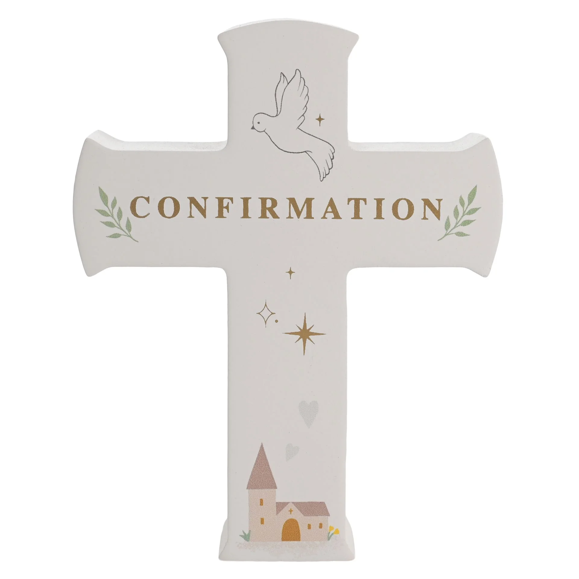 Faith & Hope Mantel Cross Plaque - Confirmation