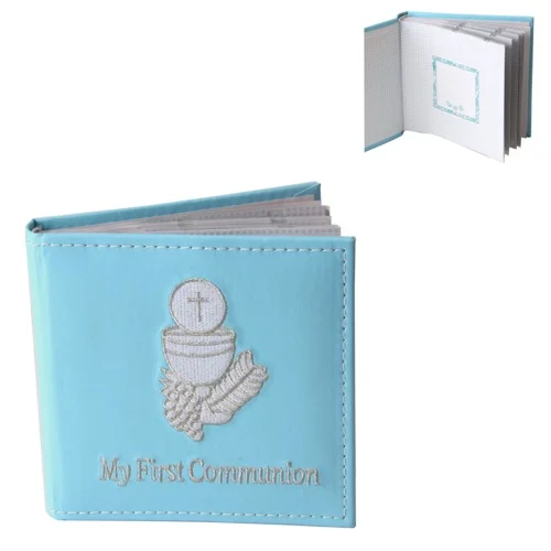 1st Communion Leather Look Photo Album - Blue