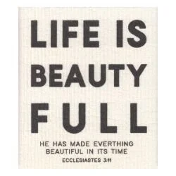 Organic Dishcloth - Life is Beauty Full