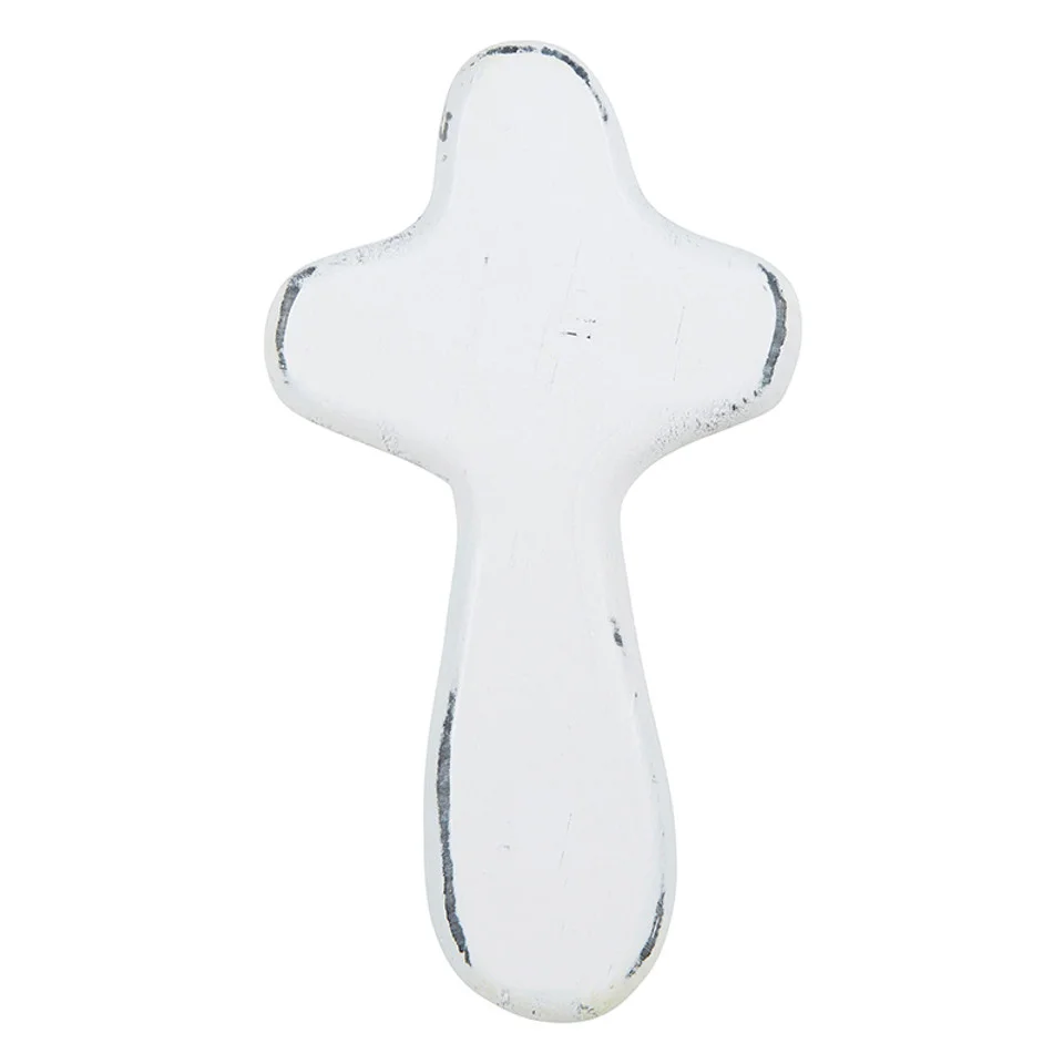 White Hand Held Prayer Cross