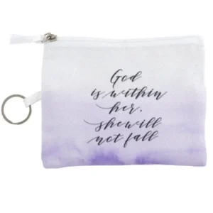 A decorative watercolor zippered pouch from the God Within Her collection, ideal as a stylish gift for women's retreats and everyday use within our line of tote bags and pouches.