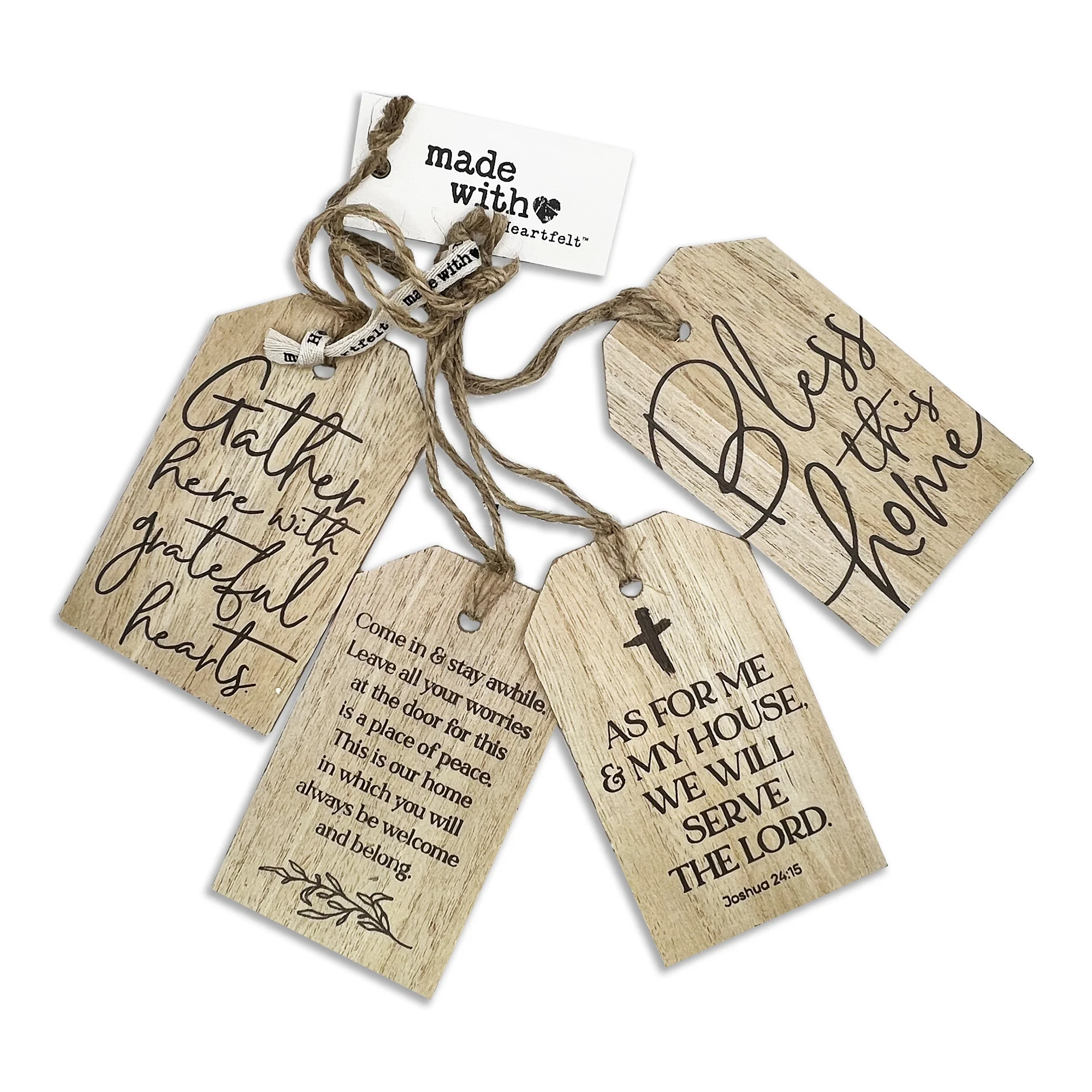 Bless This Home Wooden Tag Set