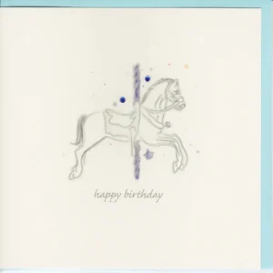 Square birthday greeting card featuring an illustrated horse design, perfect for horse lovers celebrating a birthday.