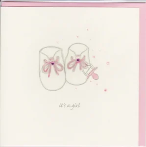 It's a Girl Shoes Greetings Card