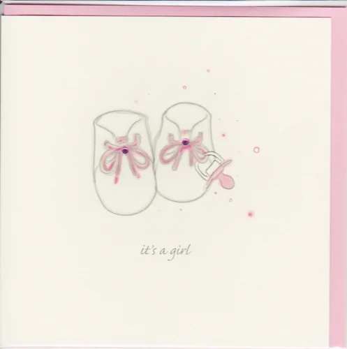 It's a Girl Shoes Greetings Card