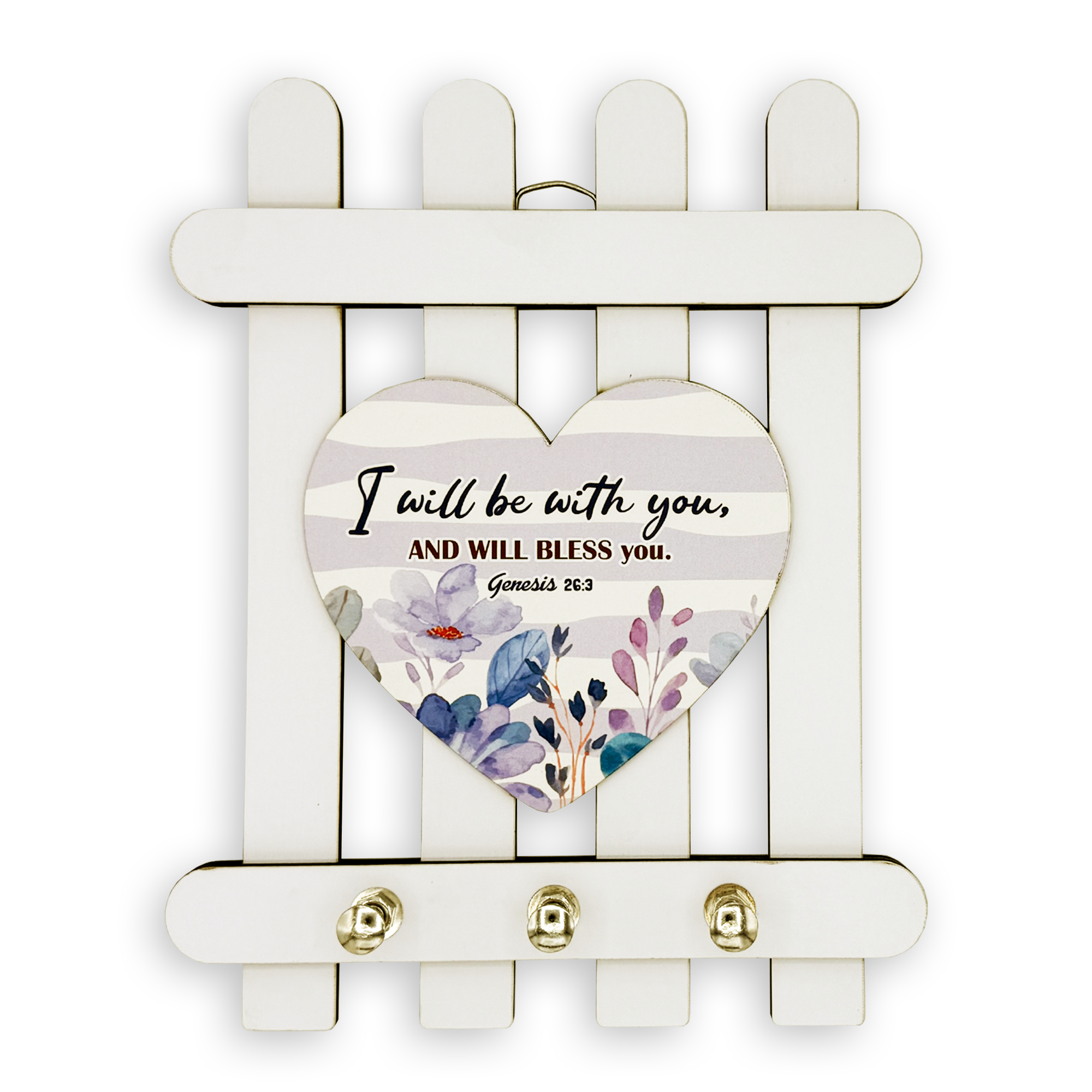 Wooden Key Holder – “I will be with you” (Genesis 26:3)