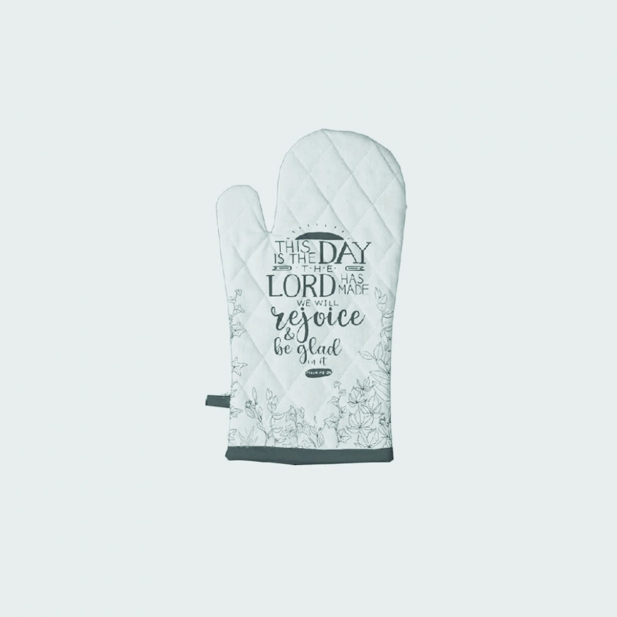 Oven Gloves Pair - This is the day the Lord has made, we will rejoice and be glad in it. Psalm 118:24