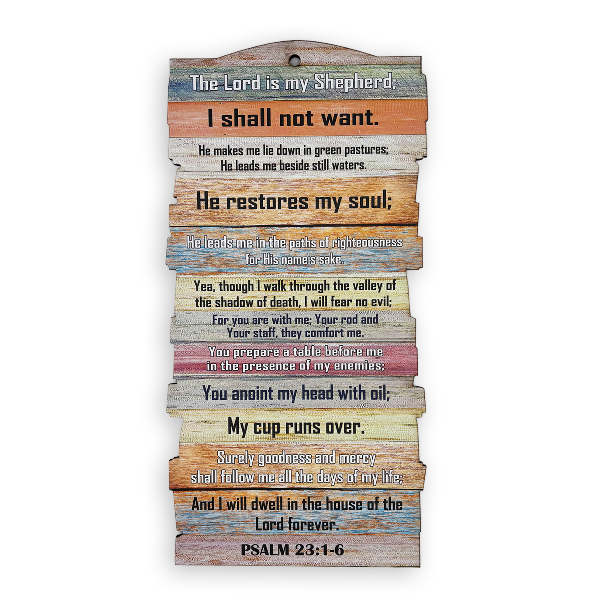 Large Stacked Wooden Plaque – “Psalm 23”