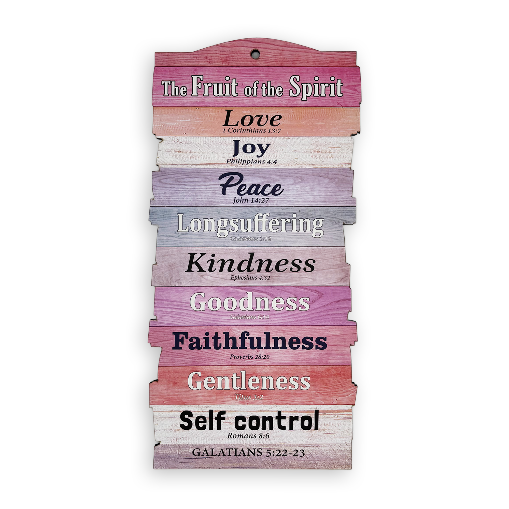 Large Stacked Wooden Plaque – “Fruit of the Spirit” (Galatians 5:22–23)