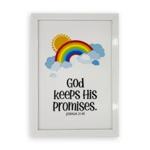 Rectangular Wall Frame – “God keeps His promises” (Joshua 21:45)