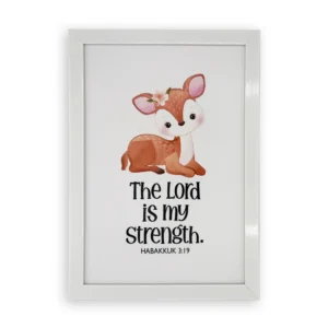 Rectangular Wall Frame – “The Lord is my strength” (Habakkuk 3:19)