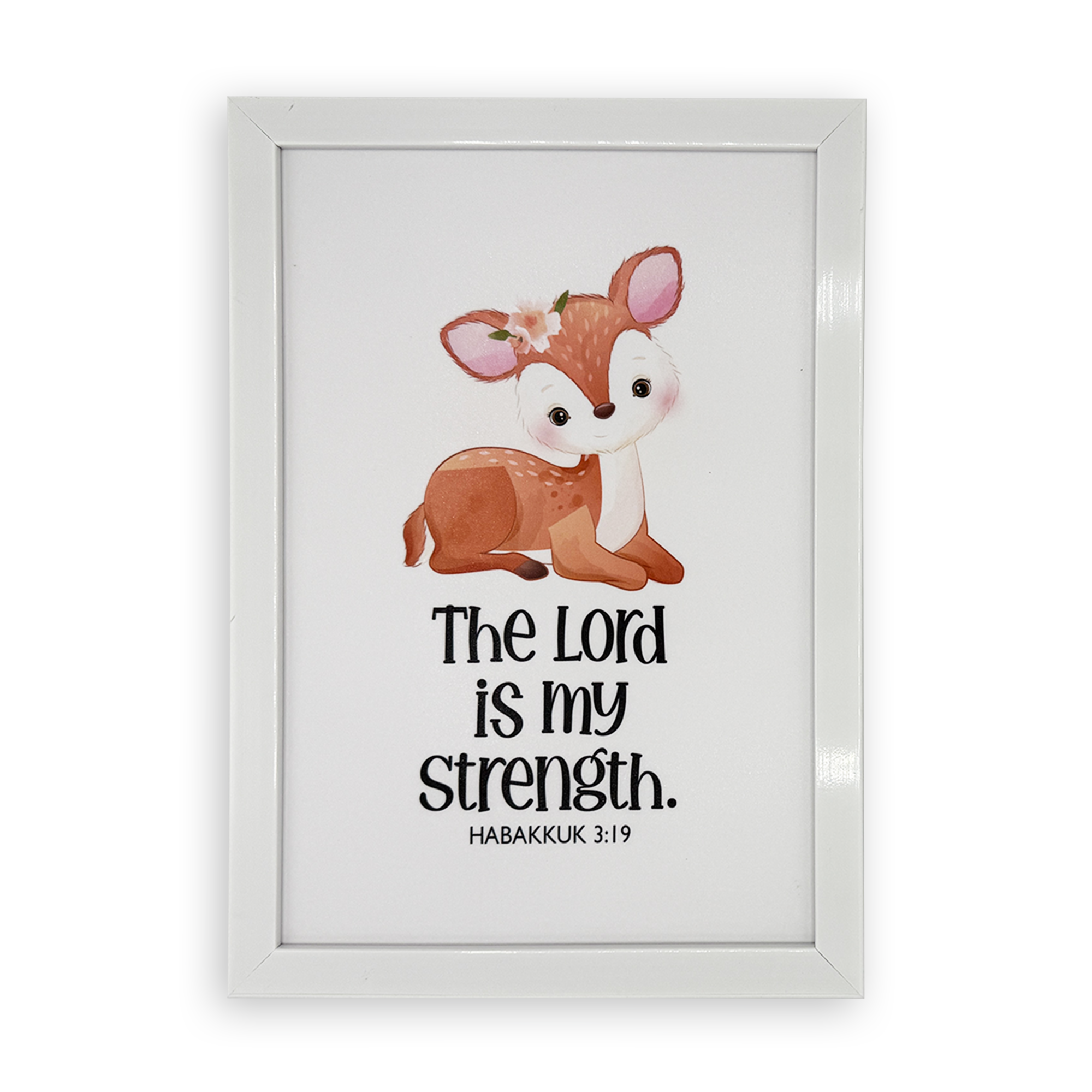 Rectangular Wall Frame – “The Lord is my strength” (Habakkuk 3:19)