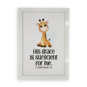 Rectangular Wall Frame – “His grace is sufficient for me” (2 Corinthians 12:9)