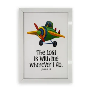 Rectangular Wall Frame – “The Lord is with me wherever I go” (Joshua 1:9)