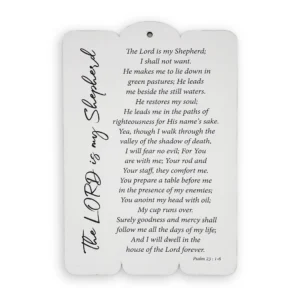 Wooden Wall Plaque – “The Lord Is My Shepherd” (Psalm 23)
