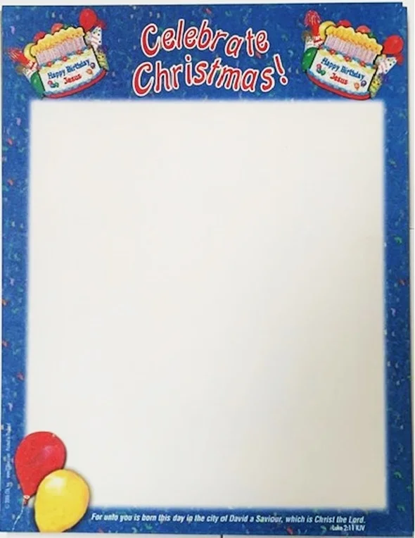 Happy Birthday Jesus Headed Paper