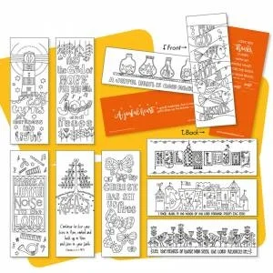 10 Images of Joy colouring bookmarks