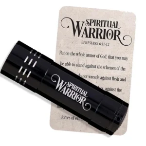 A lightweight, durable metal LED flashlight designed as a thoughtful Christian gift to symbolize faith guiding through life's challenges, featuring a convenient rubber push-button activation.