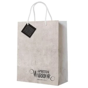 A Spiritual Warrior themed gift bag from our collection of tote bags and pouches, featuring a minimalist design suitable for carrying mindfulness accessories.